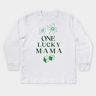 One Lucky Mama Mom Kids Long Sleeve T-Shirt